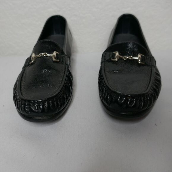SAS Metro Horse Bit Loafers Slip-On Flat Black Patent Leather Tripad Size 9.5 M - Picture 2 of 11